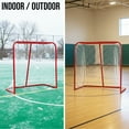 thumbnail image 4 of PRISP Steel Street Hockey Net, Ball Hockey Goal in Metal with Netting - 4' x 4' Sizes - Red - 1x Net, 4 of 6