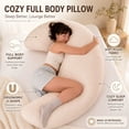 thumbnail image 5 of Gallickan Crescent Shape Body Pillow Cover, Sleeper Moon Spoon for Pregnancy, Nursing, Back Support, Soft Tencel Fabric, Breathable, for Bedroom Living Room, 5 of 9
