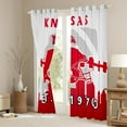 thumbnail image 3 of Erosebridal 42x63 inch Curtains,American Football Blackout Curtains,Football Players Curtains Drapes,Rugby Window Curtains 2 Panels for Living Room for Football Fan(Kansas),White Red, 3 of 6