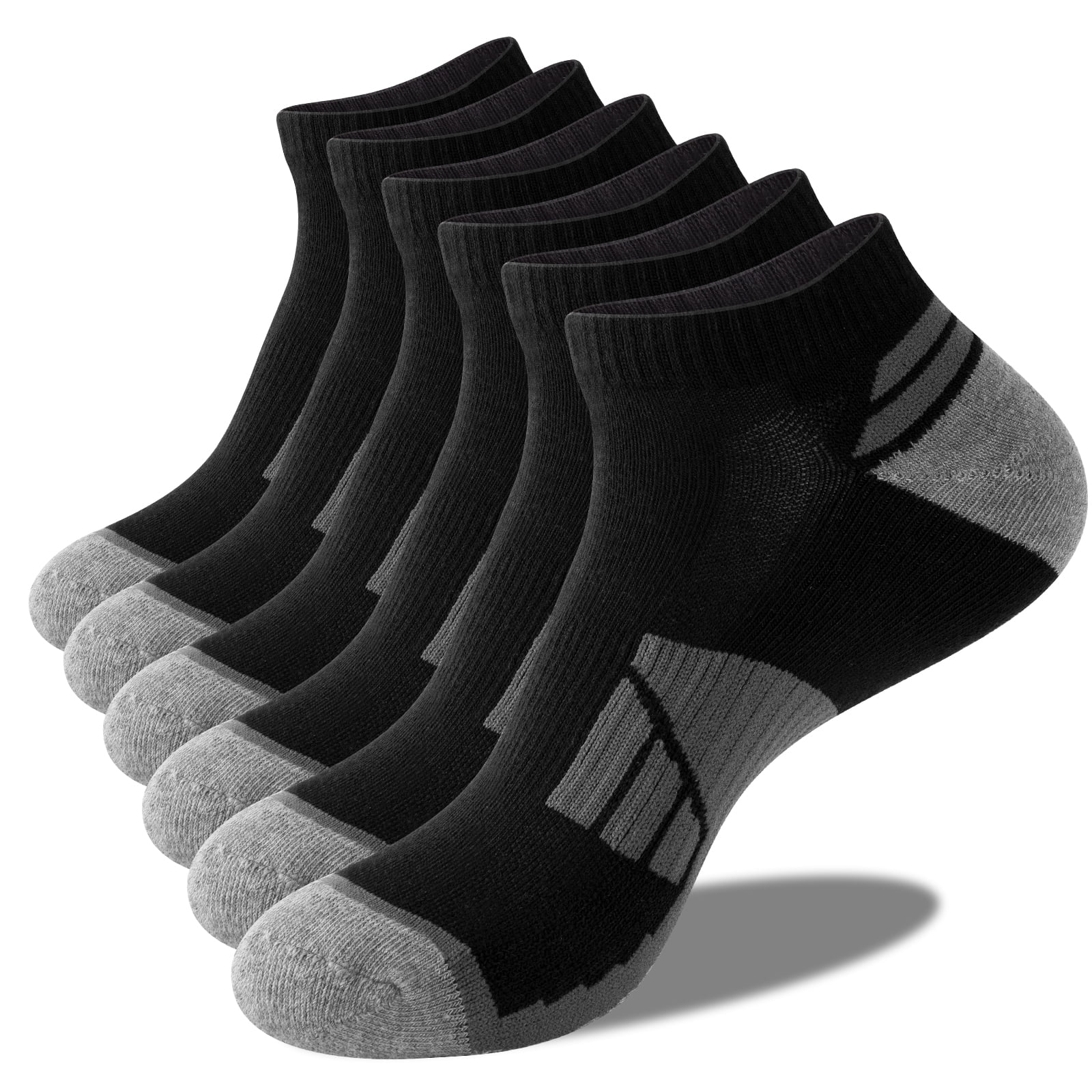 Grid 6 Pairs Mens Ankle Quarter Crew Athletic Work Sports Socks Cotton Size 9-13 