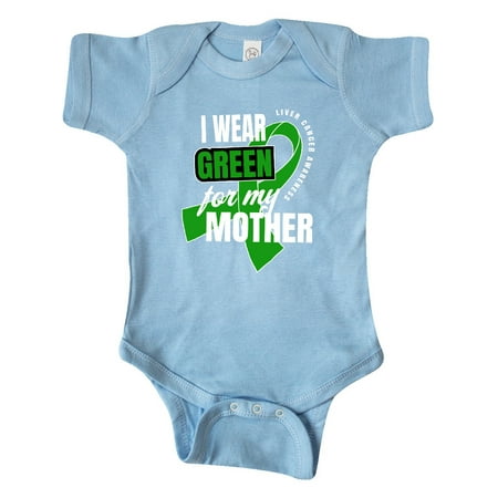 

Inktastic I Wear Green For My Mother Liver Cancer Awareness Gift Baby Boy or Baby Girl Bodysuit