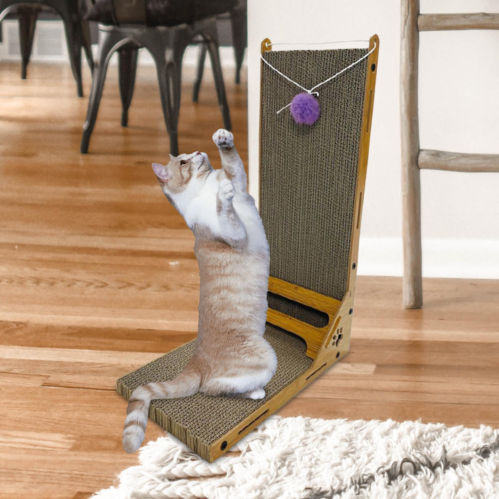 Cat Scratch Pad Lounge Scratching Pet Toy Cushion Corrugated Scratching Bed Cat Scratcher for Small Medium Large Cats Kitty 62.3x40x24cm Ball