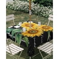 thumbnail image 3 of Square Outdoor Tablecloth with Umbrella Hole Yellow Sunflower Outside Table Cloth Waterproof Patio Table Cover Black White Plaid Watercolor Floral Zipper Tablecloths for Picnic Camping 54x54 Inch, 3 of 8