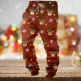 thumbnail image 2 of CONZONE Christmas Mens Baggy Pant Straight Leg Sweatpants for Men Casual Xmas Deer Graphic Soft Loose Fit Fall Winter Active Joggers With Elastic Waistband, 2 of 3
