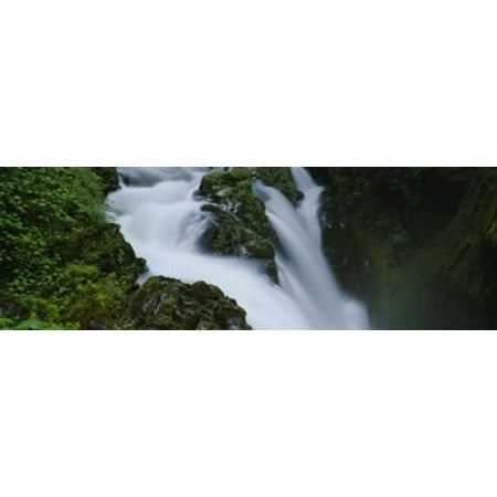 High angle view of a waterfall Sol Duc Falls Olympic National Park Washington State USA Poster