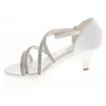 thumbnail image 2 of Forever Glamour-28 Kids Rhinestone Flower Sparkling Bling Heel designed Dress Sandals, White/White, 3, 2 of 4