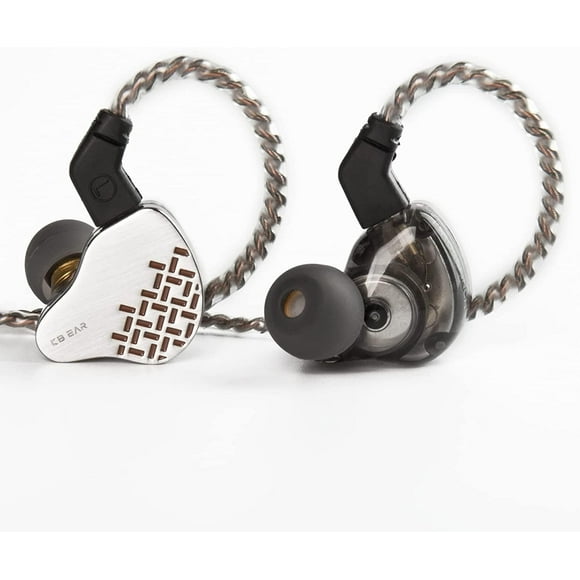 SDES-KBEAR Rosefinch in-Ear EarphoneNoise Cancellation IEM Headphone with Aviation-Grade zinc Alloy faceplate Wired Earbuds Haedphone with Detachable Cable for Singer Guitarist (Brown, No Microphone)
