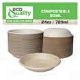 thumbnail image 5 of [50 Pack] 24 oz Round Disposable Compostable Paper Bowls Heavy-Duty, Eco-Friendly Natural Bagasse Unbleached, Heat Resistant, 100% Biodegradable Salad Bowls Alternative to Plastic, 5 of 9