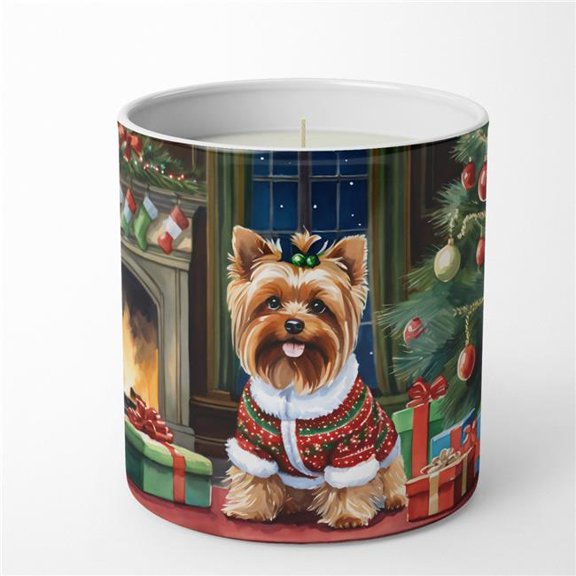 Yorkshire Terrier Cozy Christmas Decorative Soy Candle 3.25 in x 3.75 in