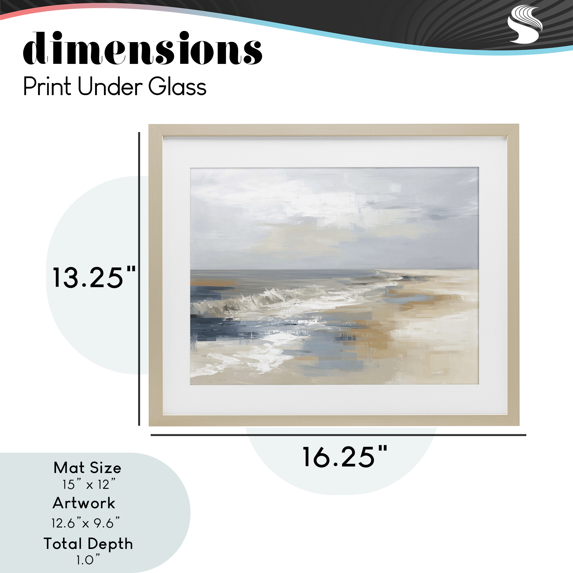 Stupell Industries Tranquil Beach in Neutrals Birch Framed Print Under Glass, design by Kim Curinga