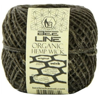 EricX Light 100% Organic Hemp Wick, 200 FT Spool, Well Coated With Natural  BeesWax, Standard Size(1.0mm) 