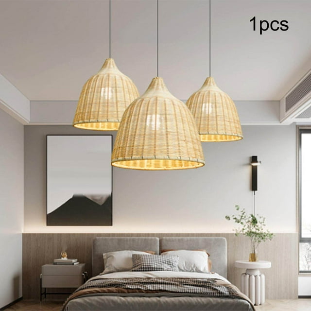 tredstone Wicker Lamp Shade Weaved Hanging Retro Rustic for Hanging Light, Floor Lamps