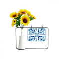 thumbnail image 1 of Azul Marruecos flor decorativa ilustracion Tarjeta de bendición de jarrón de girasol artificial, 1 of 3