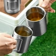 thumbnail image 4 of Yuarrent Vaso de agua portátil y plegable de acero inoxidable para acampar, duradero y resistente, ideal para acampar al aire libre, picnics y Kits de desorden para acampar 304--S (200 ml), 4 of 6