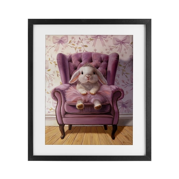 Stupell Industries Bohemian Pink Princess Tutu Bunny Black Framed Print Under Glass, 13 x 16, by Lucia Heffernan
