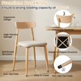 thumbnail image 6 of GVN Linen Fabric Upholstered Modern Dining Chair Set of 2 with Padded Seat Curved Backrest for Kitchen Dining Room Living Room Furniture, Oak, 6 of 8