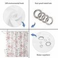 thumbnail image 3 of Pink Rose Shower Curtain, Waterproof Shower Curtains for Bathroom, Modern Simple Romantic Flowers Floral Leaves Washable Fabric Bathtub Curtain Set Bath Decor with 12 Hooks Stall 36"x72", 3 of 6