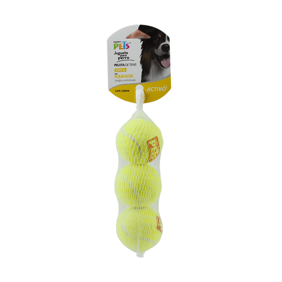 Juguete Pelota Chica de Tenis C/Squeaker 3 Pz Fancy Pets Pelota