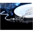 thumbnail image 2 of Silver women's bracelet with adjustable heart-shaped bangle, 2 of 5