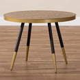 thumbnail image 3 of Baxton Studio Lauro Table Basse Ronde en Bois et Métal Noir et Or, 3 of 7
