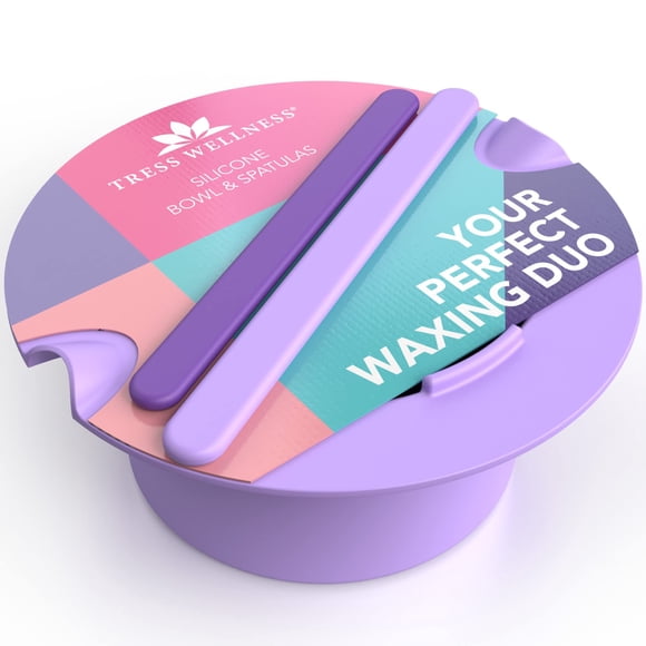 Forro de silicona Wax Warmer Tress Wellness con espátulas, color morado