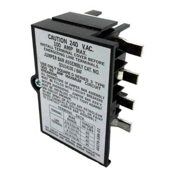 Schneider Electric QOU14100JBAF Jumper Bar For Square D QOU Series Circuit Breakers Replaces Rheem 45-23202-01
