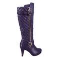thumbnail image 3 of Women's Ladies Fashion High Heel Zip Round Toe Casual Dress Heel Boots Shoes (Purple, 7.5), 3 of 5