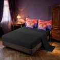 thumbnail image 3 of Manfei Traditional Eastern Dragon Animals 7-Piece Twin Bedding,Fantasy Cloud Bedding Comforter Set,Pink Purple,Black Reversible, 3 of 6