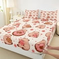 thumbnail image 3 of jejeloiu Brown Kawaii Capybara Twin Sheet Sets,Pink Cherry Blossom Bedding For Teens 3pcs, 3 of 7