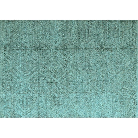 Ahgly Company Indoor Rectangle Oriental Light Blue Modern Area Rugs, 7' x 10'