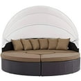 thumbnail image 5 of Bowery Hill Canopy Aluminum and Rattan Patio Daybed in Mocha/Espresso, 5 of 9