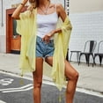 thumbnail image 4 of Xijirk Women's Sheer Chiffon Swimsuit Coverup Loose Kimono Cardigan with Tassel Beach Cover Up,One Size, 4 of 6