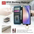 thumbnail image 3 of ELEHOLD Case for Samsung Galaxy A52 5G, RFID Blocking Zipper Leather Wallet Stand Case with Card Slot & Wrist Strap & Ring Holder,Black, 3 of 10