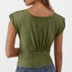 thumbnail image 5 of Camisetas para las Mujeres de Ajuste Suelto Casual Sólido V-Cuello Blusa, Moda Manga Corta Cuello Redondo Top para el Hogar Y el Uso Diario, Tela Suave, 5 of 7