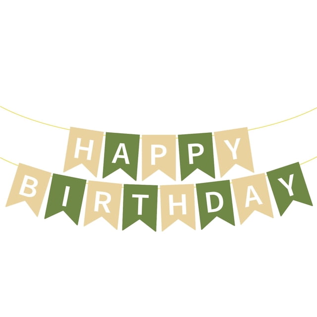 Suministros para fiestas de cumpleaños, diseño de cristal, color verde frijol, feliz cumpleaños