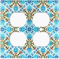 thumbnail image 3 of Metal Light Switch Plate Cover Fancy Teal Tile Pattern TIL012, 3 of 13