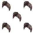 thumbnail image 3 of Sonducket 1 paquete de turbante africano con patrón de flores para la cabeza, cubierta para la cabeza con estampado de leopardo Type2 NO2, 3 of 6