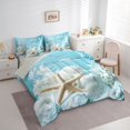 thumbnail image 2 of Manfei Kawaii Starfish 7-Piece Twin Bedding,Cute Sea Plant Bedding Comforter Set,White Blue,Light Gray Reversible, 2 of 8