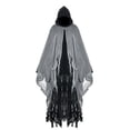 thumbnail image 1 of Disfraz de Halloween Horror Grim Reaper para hombre, disfraz de bruja con capa aterradora para hombre y mujer, capa con capucha para adultos, accesorios de cosplay (negro), 1 of 8