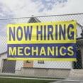 thumbnail image 2 of Now Hiring Mechanics 13 oz Heavy Duty Vinyl Banner Mechanic Jobs Available Help Wanted Sign for Business Advertising Indoor/Outdoor Single-Sided with Metal Grommets (1.5x5 ft, Ye & Bl), 2 of 6