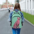 thumbnail image 6 of FORMRS Unisex Backpack Elementary School Travel Bookbag with Reflective Stripes, Pink Cheetah, 6 of 7