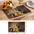 thumbnail image 6 of Vintage Red Wine Glass Placemats Set of 1, Purple Green Grapes Brown Wood Grain Farms Non-Slip Place Mats Washable Table Mats for Kitchen Dining Table Decorations Indoor/Outdoor, 6 of 9