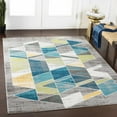 thumbnail image 5 of BoutiqueRugs Hessel Contemporary Area Rug - Teal, Light Green, Yellow - 5'3" x 7'7", 5 of 8