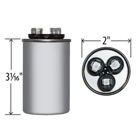 30   5 x 370 or 440 VAC Round Dual Run Capacitor by JARD # 12781
