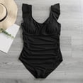 thumbnail image 6 of Sngxgn Bathing Suit for Women Print Swimsuits Criss-Cross Back V Neck Bathing Suits Padded Training Swimwear(Black,XL), 6 of 7