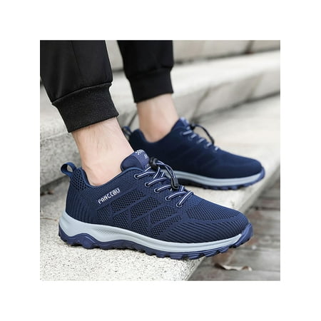 

Gomelly Womens Casual Sneakers Low Top Flats Mesh Walking Shoes Breathable Comfort Shoe Travel Jogging Dark Blue 6