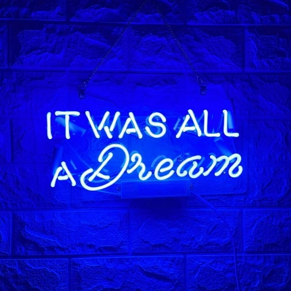 Queen Sense 14" It Was All A Dream Neon Sign Acrylic Man Cave Handmade Neon Light 114IDBA