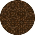 thumbnail image 1 of Ahgly Company Indoor Round Patterned Saddle Brown Area Rugs, 5' Round, 1 of 6