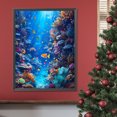 thumbnail image 4 of Pintura de diamante 5D DIY, kit de mundo de fondo marino con taladro redondo completo, decoración del hogar, 30x40cm, 4 of 9