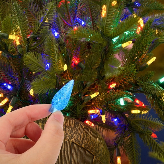 HONITANO 100Pcs Nut Shaped Blue Plastic String Light Bulb For Led Light Replacement